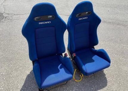 Authentic Blue DC5R Type R Recaro Seats With rails