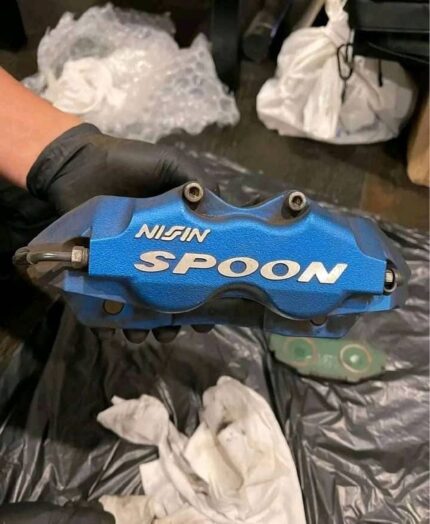 4 pot spoon caliper set with brake pads and brake rotors